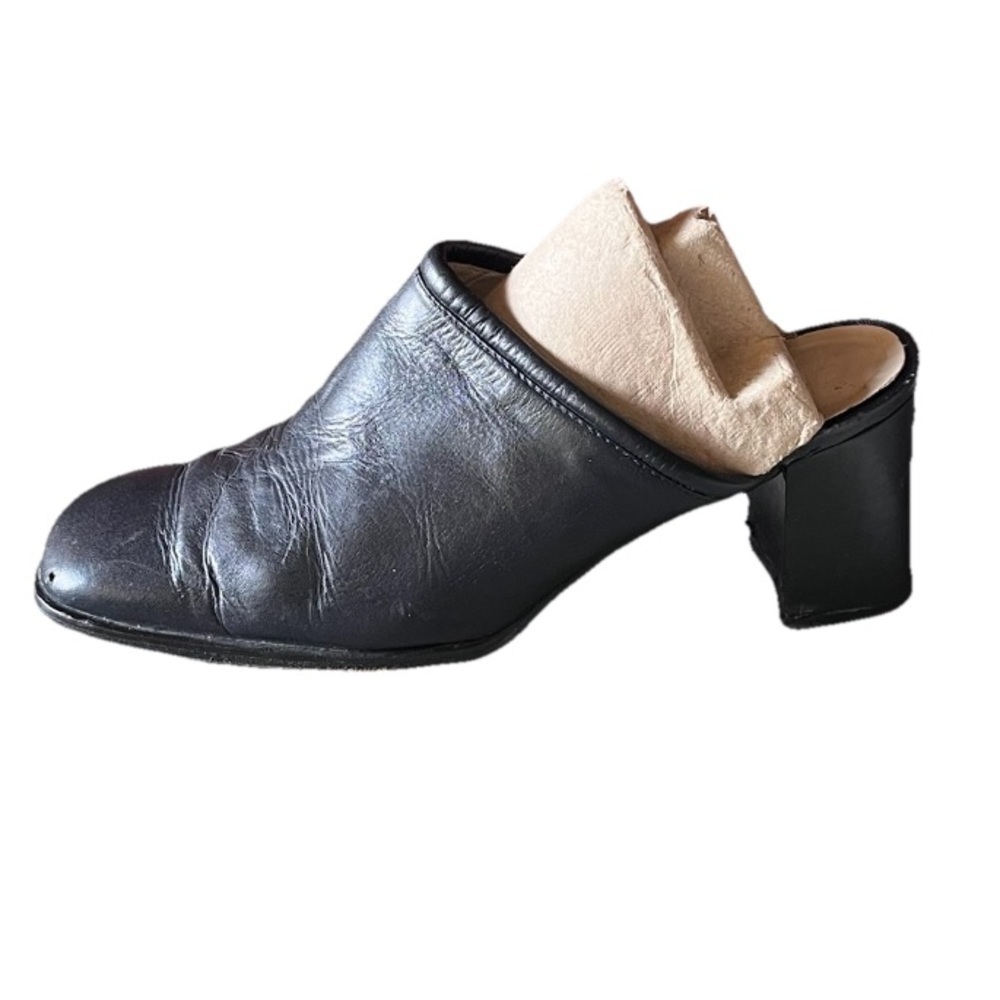 Vintage Y2K El Cuco Black Leather Mules EU 39 – Goth Grunge Biker Witchy Retro